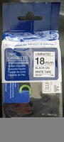 Compatible TZ241 TZe241 TZ-241 Label Tape 18 mm Black on White - 18mm wide 8m Length 1/2