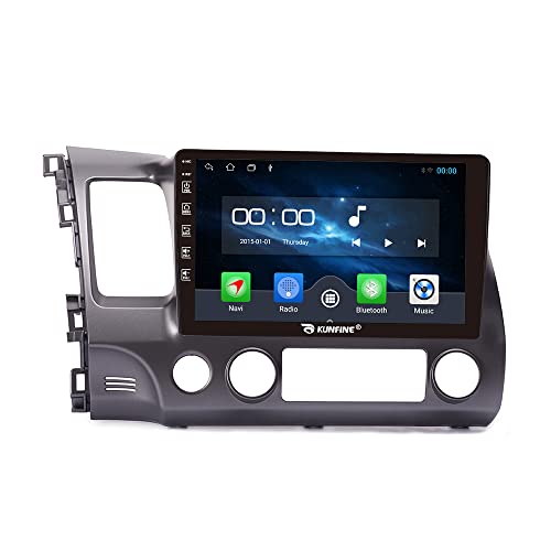 KUNFINE Android Radio CarPlay &Android Auto Autoradio Car Navigation Stereo Multimedia Player GPS Touchscreen RDS DSP BT WiFi Headunit Replacement for Honda Civic 2004-2011, if Applicable