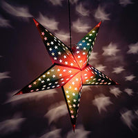 Decorative Star Lamp Lantern Foldable Paper Christmas Festive Multicolor Hanging Piece 22