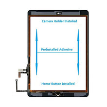Load image into Gallery viewer, Zentop for Black IPad Air 1st Generation Touch Screen Digitizer Glass Replacement Modle A1474 A1475 A1476 with Home Button,Camera Holder,Preinstalled Adhesive,Toolkit.
