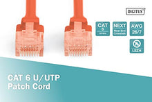 Load image into Gallery viewer, Digitus CAT 6 U-UTP Patch Cable, 1m, Network LAN DSL Ethernet Cable, LSZH, Copper, AWG 26/7, red
