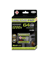 Digital Speed 64GB 1200X Professional High Speed Mach III 160MB/s Error Free (CF) HD Memory Card Class 10
