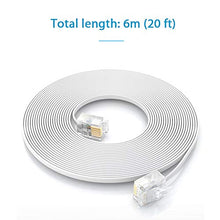 Load image into Gallery viewer, SHONCO 2 Pack 6M 20ft Phone Telephone Extension Cord Cable Line Wire with Standard RJ11 6P4C Plugs for Landline Telephone- White
