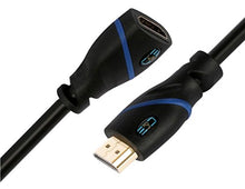 Load image into Gallery viewer, 3 FT (0.9 M) High Speed HDMI Cable Male to Female with Ethernet Black (3 Feet/0.9 Meters) Supports 4K 30Hz, 3D, 1080p and Audio Return CNE550671 (2 Pack)
