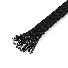 Load image into Gallery viewer, Aexit Nylon Braided Wiring &amp; Connecting Expandable Sleeving Cable Sleeve Harness 9.8 Meters Length 4mm Heat-Shrink Tubing Width Black
