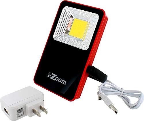 COB Portable 1000 Lumen 10-Watt Flood Light and Power Bank, 2.1A Output for Charging Tablets, iPad, Smartphones and More, Includes Charging Micro USB Cord, AC Adapter, Weatherproof.