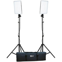 Smith Victor SlimPanel 800 Watt Daylight LED 2 Light Kit with Stands and Case