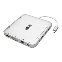Tripp Lite USB-C Docking Station for Dual Monitors, 4K HDMI @ 30Hz, Mini Display Port mDP, VGA, USB 3.2 Gen 1, Gb Ethernet Port, 60W Charging, Thunderbolt 3 Compatible, 3-Year Warranty (U442-DOCK2-S)