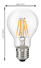 Load image into Gallery viewer, Bulbright Dimmable LED Edison Bulb 4W 2700K Warm White, LED Filament Bulb, 400LM 40W Incandescent Equivalent Vintage A60 / A19, E26 Medium Base Clear Glass (Pack of 6, 4 Watt)
