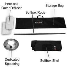 Load image into Gallery viewer, Fotodiox Pro 24&quot;x80&quot; Softbox PLUS Grid / Eggcrate for Studio Strobe / Flash with Soft Diffuser and Dedicated Speedring, for Comet CB25H Flash Head, CAX-32HS, CAX-64HS, CB-25, CT-W 800 withS, CT-W400 w
