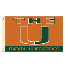 Load image into Gallery viewer, BSI NCAA College Miami Hurricanes 3 X 5 Foot Flag with Grommets
