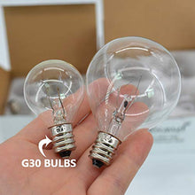 Load image into Gallery viewer, 4 Pack Wax Warmer Bulbs,20 Watt Bulbs for Middle Size Scentsy Warmers,G30 Globe E12 Incandescent Candelabra Base Clear Light Bulbs for Candle Wax Warmer,Long Last Lifespan
