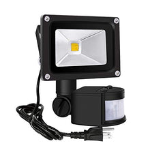 Load image into Gallery viewer, Z Motion Sensor Flood Lights Outdoor,10W Induction LED Lamp, IP65 Waterproof Spotlight,3200K LED Sensor Light,Security Light with US 3-Plug (Warm White-Black)
