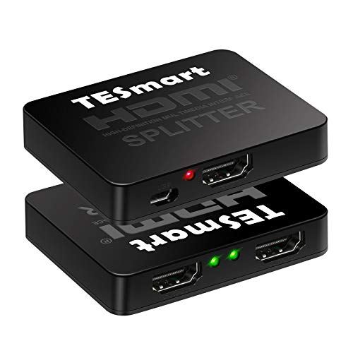 TESmart Ultra HD 4K@30Hz 1x2 HDMI Splitter 1 in 2 Out,HDMI Splitter 1 to 2 Support 4Kx2K@30Hz 1080P 3D 2160P Compatible with DVD Player TV Box PS3/4 Xbox
