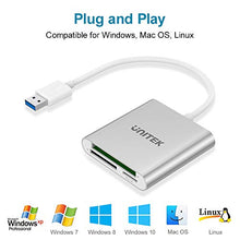 Load image into Gallery viewer, Unitek Sd Card Reader Usb 3.0 3 Port Memory Card Reader Writer Compact Flash Card Adapter For Cf/Sd/
