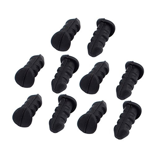 Aexit 10Pcs Audio-D Tubing Black Silicone Stopper/Plug for Protect Metal Tubing Data Port