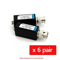 HDVD 6 Pairs Mini CCTV BNC Video Balun Transceiver Cable Push Button Terminal (6 Pairs)