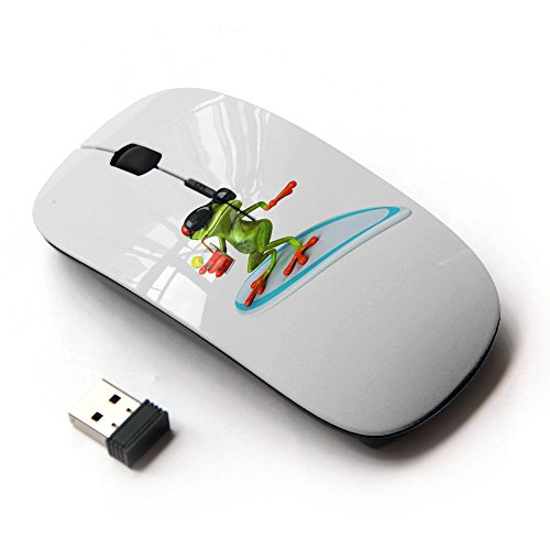 KawaiiMouse [ Optical 2.4G Wireless Mouse ] Sun Summer Beach White Frog Cartoon