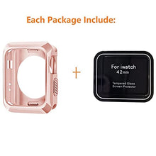 Load image into Gallery viewer, Wolait Compatible with Apple Watch Case 42mm,Rugged Protective Case + Tempered Glass Screen Protector for Series 3,Series2,Series1 ,Rose Gold
