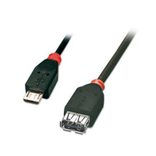Load image into Gallery viewer, LINDY 0.5m USB OTG Cable - Black, Type Micro-B to Type A
