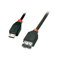 LINDY 0.5m USB OTG Cable - Black, Type Micro-B to Type A