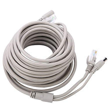 Load image into Gallery viewer, KIMISS RJ45 Cat 5 Network Ethernet Patch Cable + DC Ethernet CCTV Cable 5M/10M/15M/20 Meters for IP Cameras NVR System 10Mbps/100Mbps(10M)
