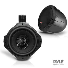 Load image into Gallery viewer, 6.5 Inch Dual Marine Speakers - 2 Way IP44 Waterproof, Weather Resistant Outdoor Audio Stereo Sound System with 200 Watt Power and Poly Mica Cone and Butyl Rubber Surround - 1 Pair - PLMRB85 (Black)
