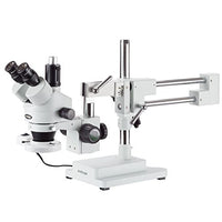 AmScope 3.5X-90X Simul-Focal Boom Stereo Microscope with a Fluorescent Light