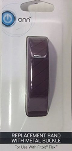 Onn replacement band with metal buckle for Fitbit Flex Purple.