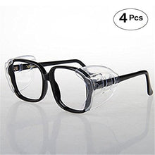 Load image into Gallery viewer, VIEEL Safety Glasses Side Shields, Slip-On Clear Safety Glasses Side Shield for Small to Medium Eyeglasses Frames (2 Pair)
