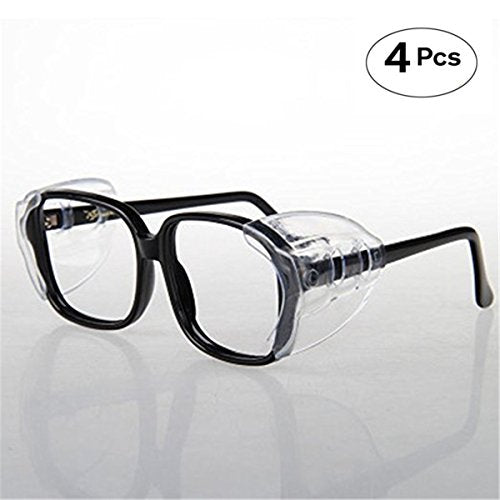 VIEEL Safety Glasses Side Shields, Slip-On Clear Safety Glasses Side Shield for Small to Medium Eyeglasses Frames (2 Pair)