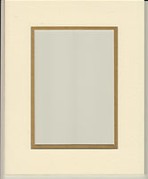 18x24 Cream & Gold Double Picture Mat, Bevel Cut for 13x19 Picture or Photo