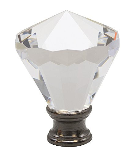 Urbanest Crystal Belle Lamp Finial, Black Nickel, 2 3/16-inch Tall