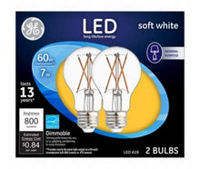 Load image into Gallery viewer, LED Light Bulbs, Soft White Clear, 7-Watts, 800 Lumens, 2-Pk. -93098656
