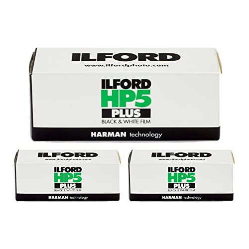 Ilford HP5 Plus Black and White Negative Film ISO 400 (120 Roll Film) 3-Pack