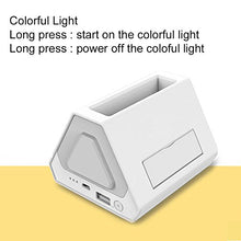 Load image into Gallery viewer, ELEOPTION Cell Phone Stand Mobile Phone Holder Pen Holder with Colorful Night Light for Phone Charging Nursery Home Decoration Great as Gift (White)
