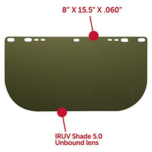 Load image into Gallery viewer, Jackson Safety F50 Specialty High Impact Face Shield, Polycarbonate, 8&quot; x 15.5&quot; x 0.06&quot;, IRUV 5.0, Face Protection, Unbound, 50 Shields / Case,28633
