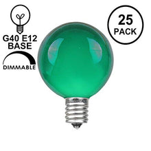 Load image into Gallery viewer, Novelty Lights 25 Pack G40 Outdoor Globe Replacement Bulbs, Green, C7/E12 Candelabra Base, 5 Watt
