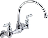 Peerless 2 Handle Wall Mount Kitchen Sink Faucet, Chrome P299305 Lf