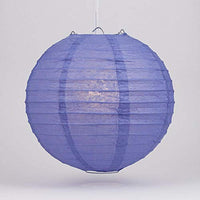 Quasimoon PaperLanternStore.com 8 Inch Astra Blue/Veri Periwinkle Even Ribbing Round Paper Lantern (10 Pack)
