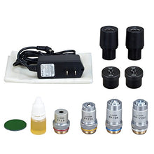 Load image into Gallery viewer, OMAX 40X-2500X Lab Binocular Compound LED Microscope+Blank Slides+Covers+Lens Paper+Book

