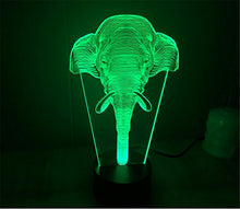 Load image into Gallery viewer, SmartEra 3D Optical Illusion Long Nose Elephant Lighting Night 7 Color Change USB Touch Button LED Desk Table Light Lamp
