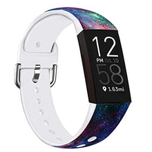 Load image into Gallery viewer, Galaxy Bands for Charge 4,Ecute Large Soft Silicone Waterproof Fashion Sport Replacement Wristband Strap Compatible with Fitbit Charge 4/Charge 3/3 SE Ecute Large Size - Color Galaxy
