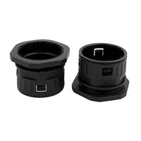 Aexit 2 Pcs Transmission 54.5mm Inner Dia. M60x2mm Thread Plastic Cable Gland Pipe Connector Joints Black