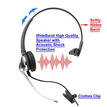Load image into Gallery viewer, InnoTalk Headset Compatible with Cisco 7970, 7971, 7975, 7985 Professional Voice Tube Mic RJ9 Headset - RJ9 to QD Cord Compatible with Plantronics QD + Clear Voice Monaural Phone Headset
