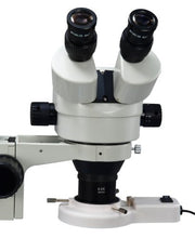 Load image into Gallery viewer, OMAX 3.5X-90X Zoom Binocular Single-Bar Boom Stand Stereo Microscope with 8W Fluorescent Ring Light
