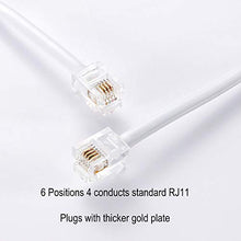 Load image into Gallery viewer, Telephone Extension Line Cord Cable Wire, Land Phone line, White, 25ft, Standard RJ11 Plugs
