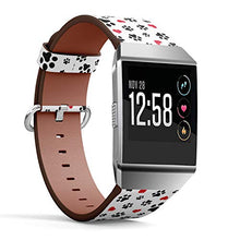 Load image into Gallery viewer, (Dog Paw Cat Paw Puppy Foot Print Kitten Valentine Love Heart Pattern) Patterned Leather Wristband Strap for Fitbit Ionic,The Replacement of Fitbit Ionic smartwatch Bands
