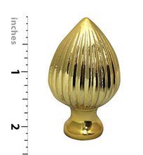Load image into Gallery viewer, Royal Designs Ribbed Pear 2.25&quot; Lamp Finial for Lamp Shade, Polished Brass
