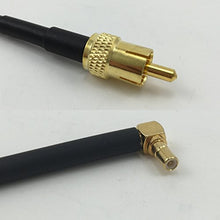 Load image into Gallery viewer, 12 inch RG188 RCA Male to SSMB Male Angle Pigtail Jumper RF coaxial Cable 50ohm Quick USA Shipping

